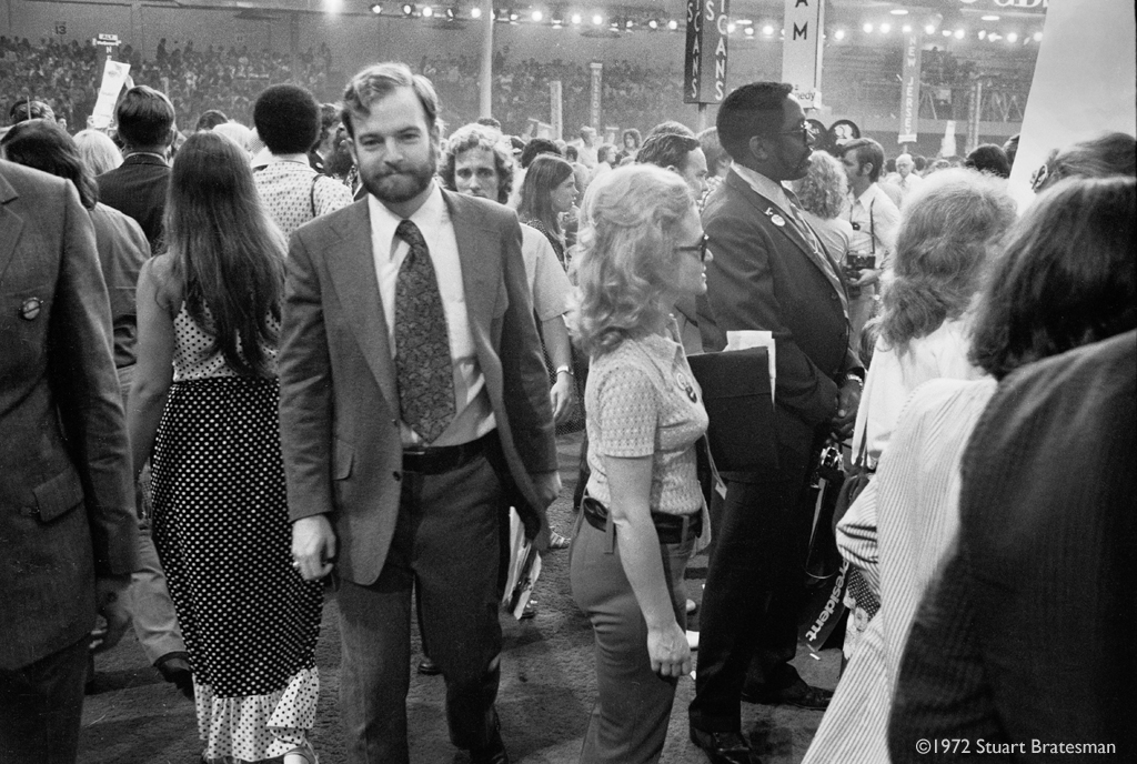 David Aylward on the Convention floor of the 1972 Democratic National Convention – © 1972 Stuart Bratesman