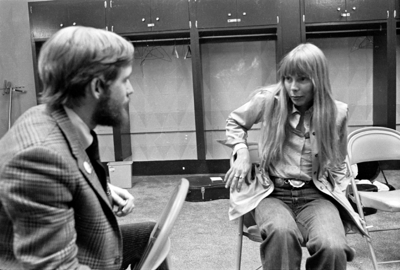 Joe White backstage in Cleveland with Joni Mitchell
