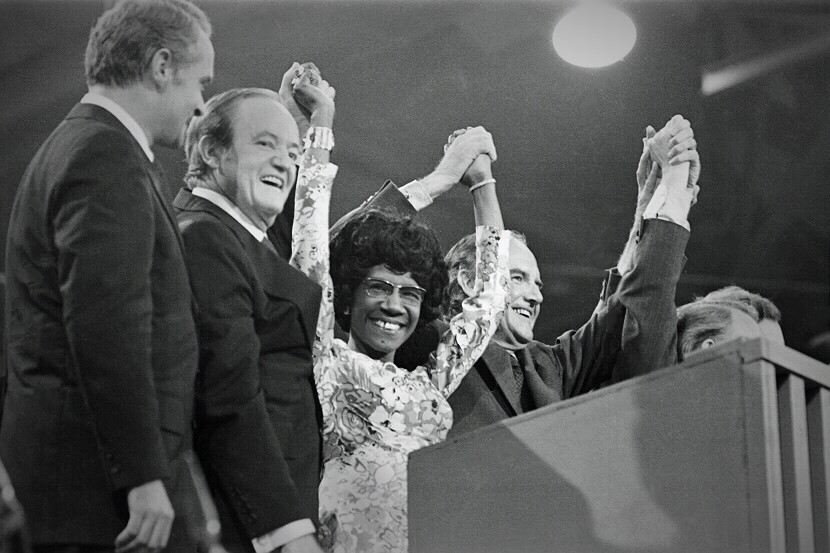 Shirley Chisholm joins the other candidates for the nomination at the Convention
